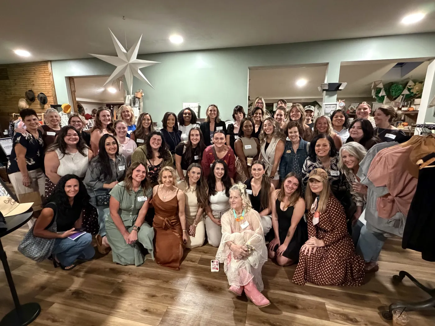 Women gathered at a Coffee & Connections networking event